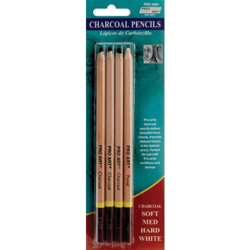 PRO ART Charcoal Pencil Set, 4 Count (Pack of 1)