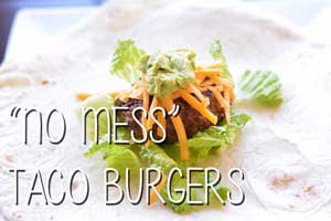 No Mess Taco Burgers from Constance Smith at Hip Homeschool Moms