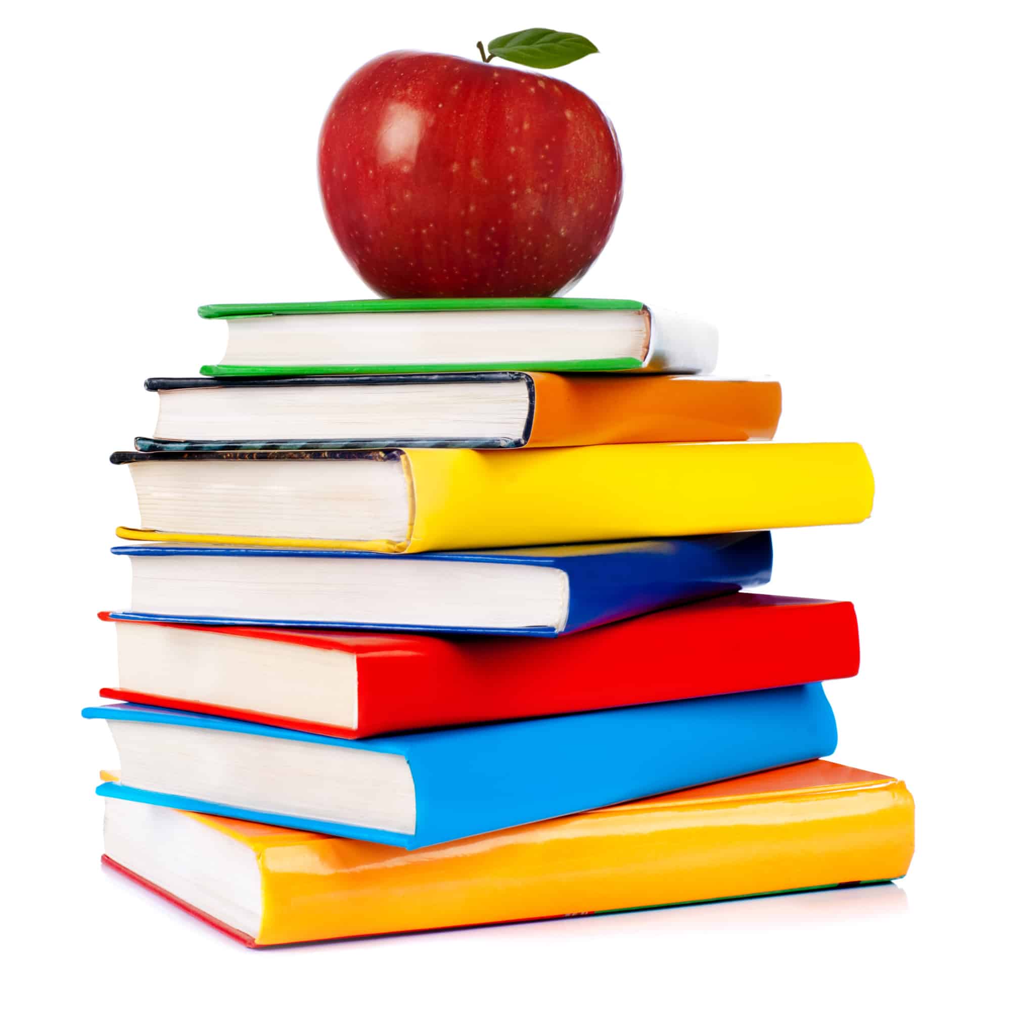 books with apple on top