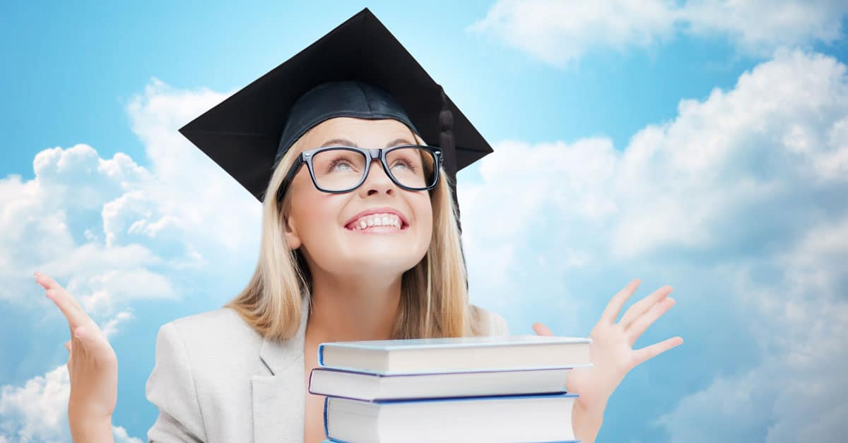 smart girl with books