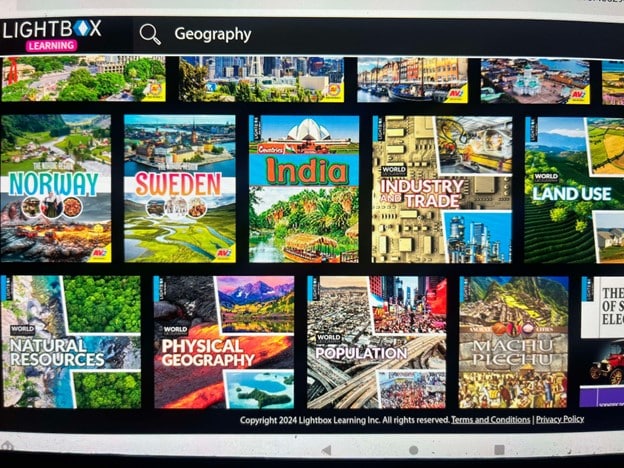 Lightbox Learning - geography page