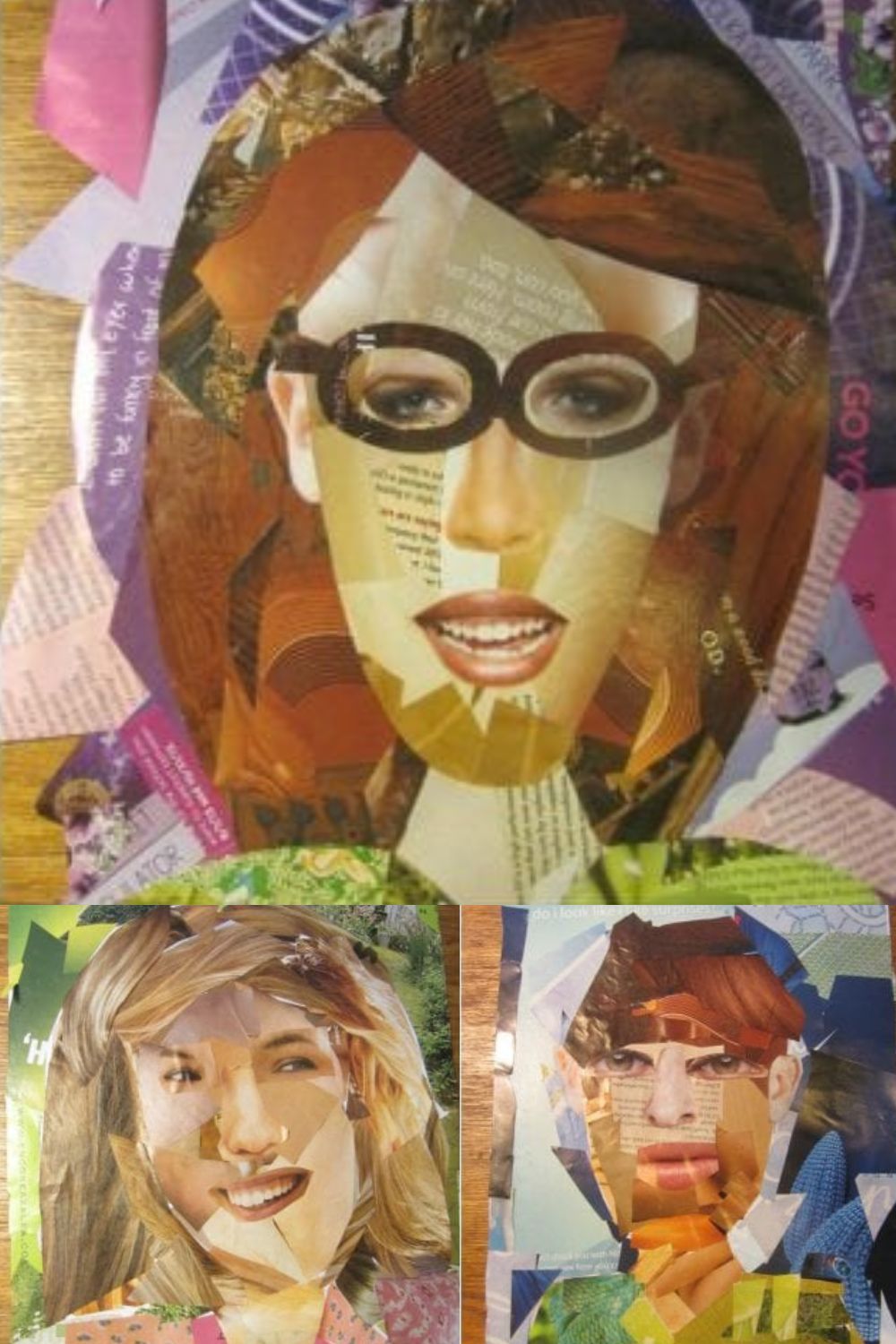 self-portrait collage art project